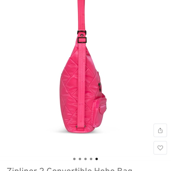 LUG Zipliner 2 Convertible Hobo Crossbody Backpack~Magenta~NWOT - Picture 5 of 7